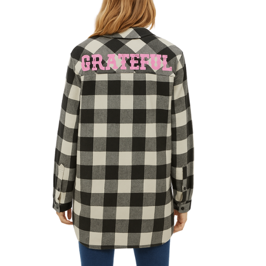 grateful smiley boyfriend flannel | feeding veterans