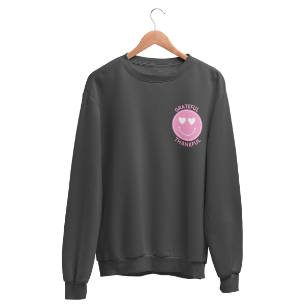 Grateful Thankful smiley sweatshirt supporting U.S. Veterans