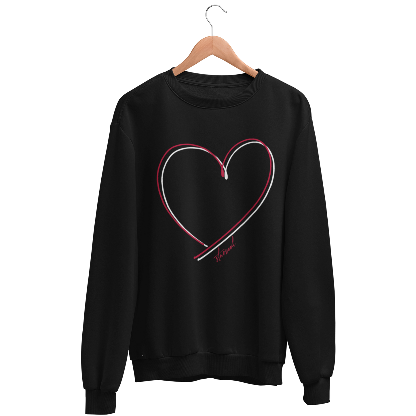 Hand-drawn heart charity t-shirt in pink minimalist Valentine’s apparel supporting global healthcare