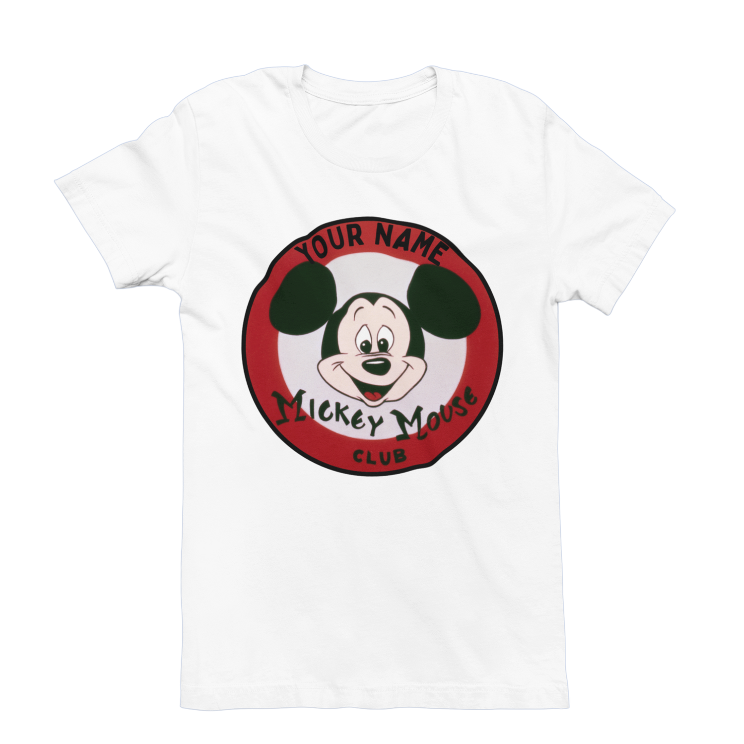 white personalized custom Mouseketeer Disney t-shirt