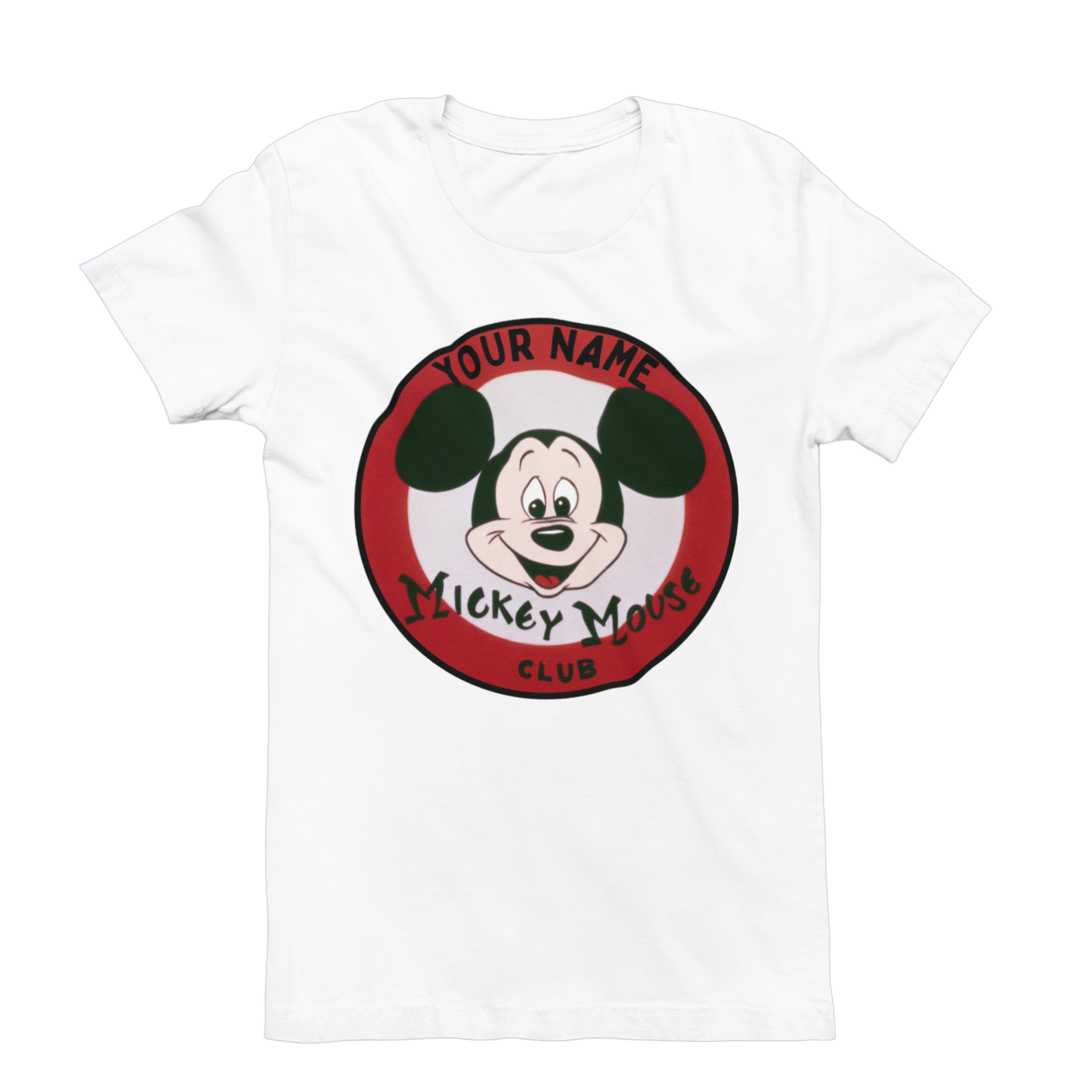 white personalized custom Mouseketeer Disney t-shirt