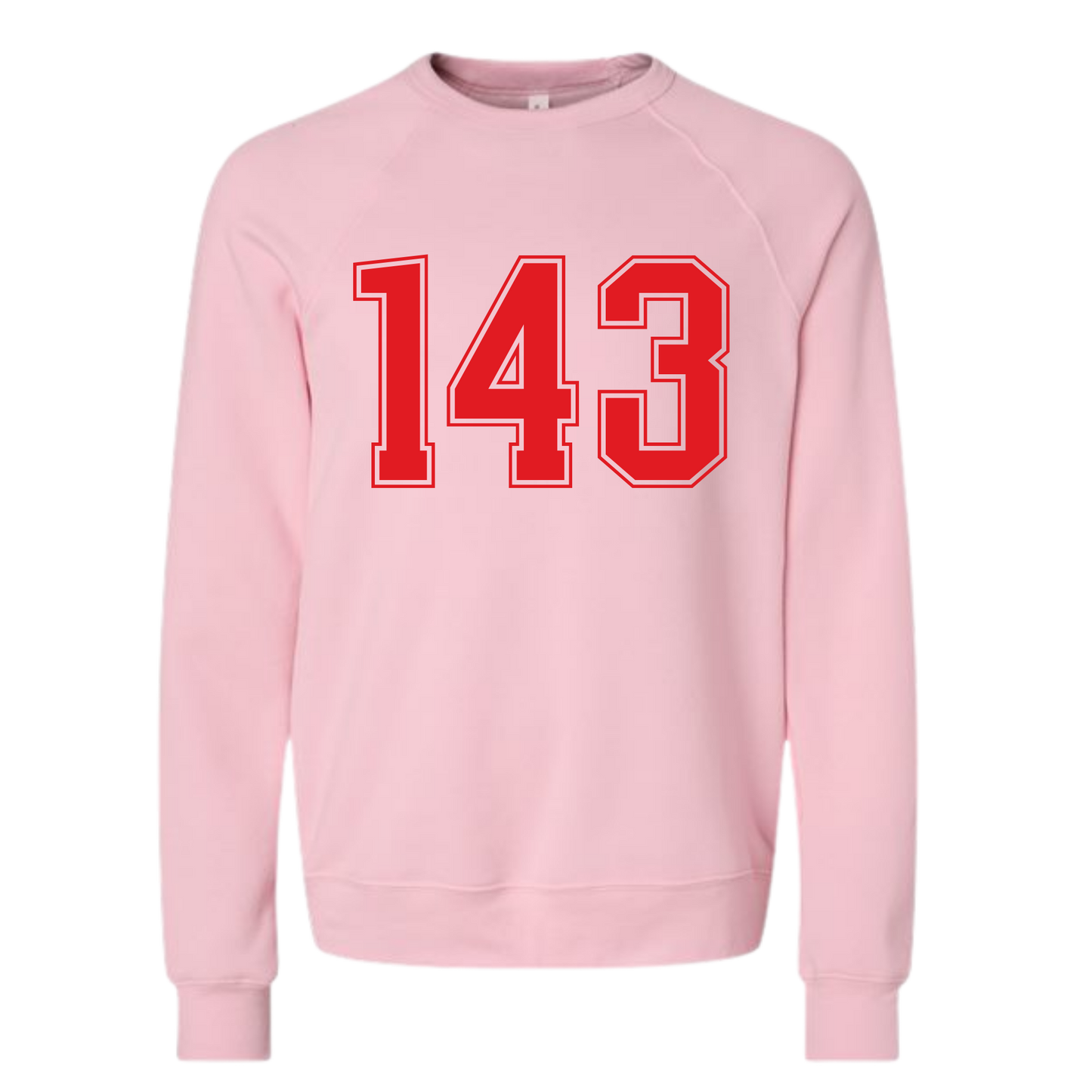 143 throwback love sweatshirt in pink Valentine’s charity apparel supporting global healthcare