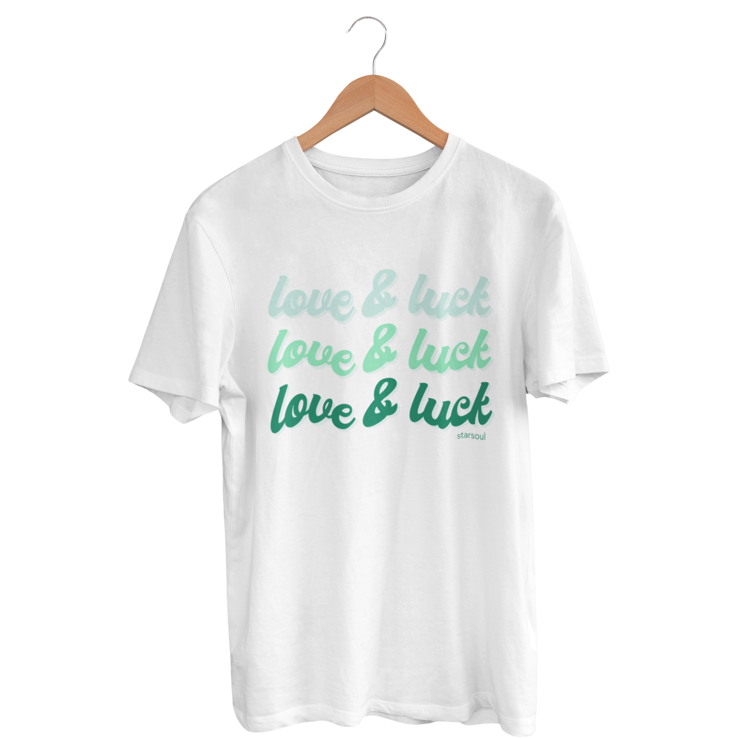 love and luck 🤍🍀 white tee