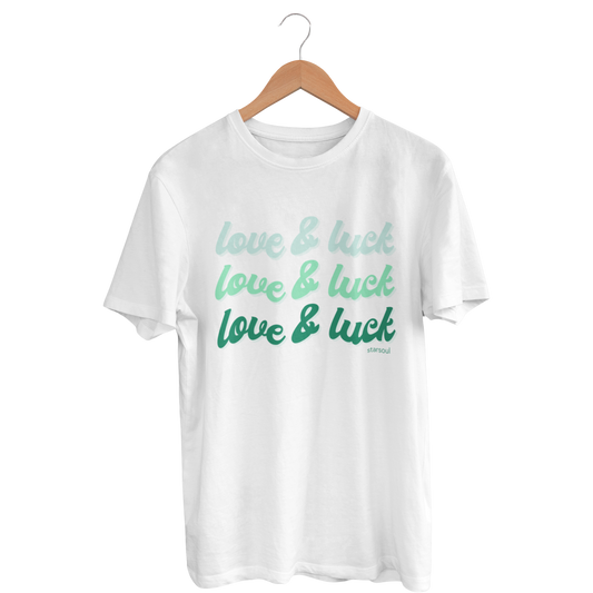 love and luck 🤍🍀 white tee