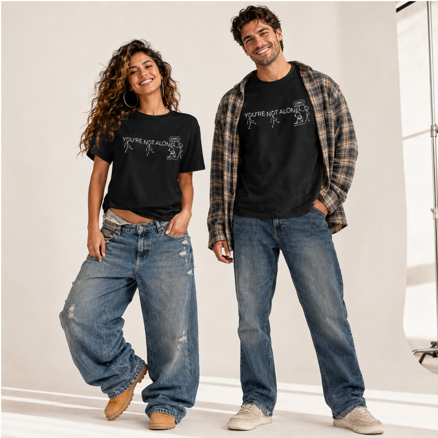 you're not alone t-shirt | mental health support