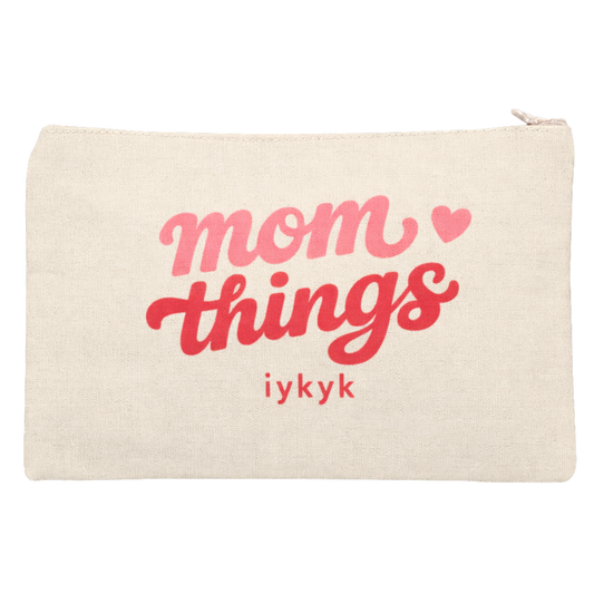 mom things pouch canvas makeup bag