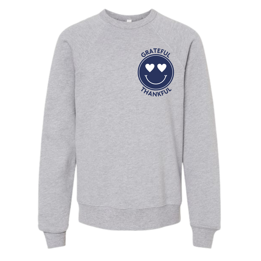 grateful smiley sweatshirt kids | feeding veterans