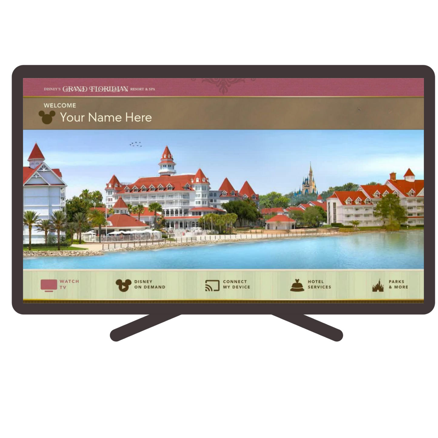 Personalized Disney Resort TV Welcome Screen | Custom Family Vacation Digital Download