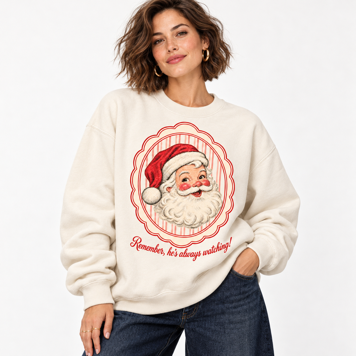 retro santa sweatshirt | toys for tots