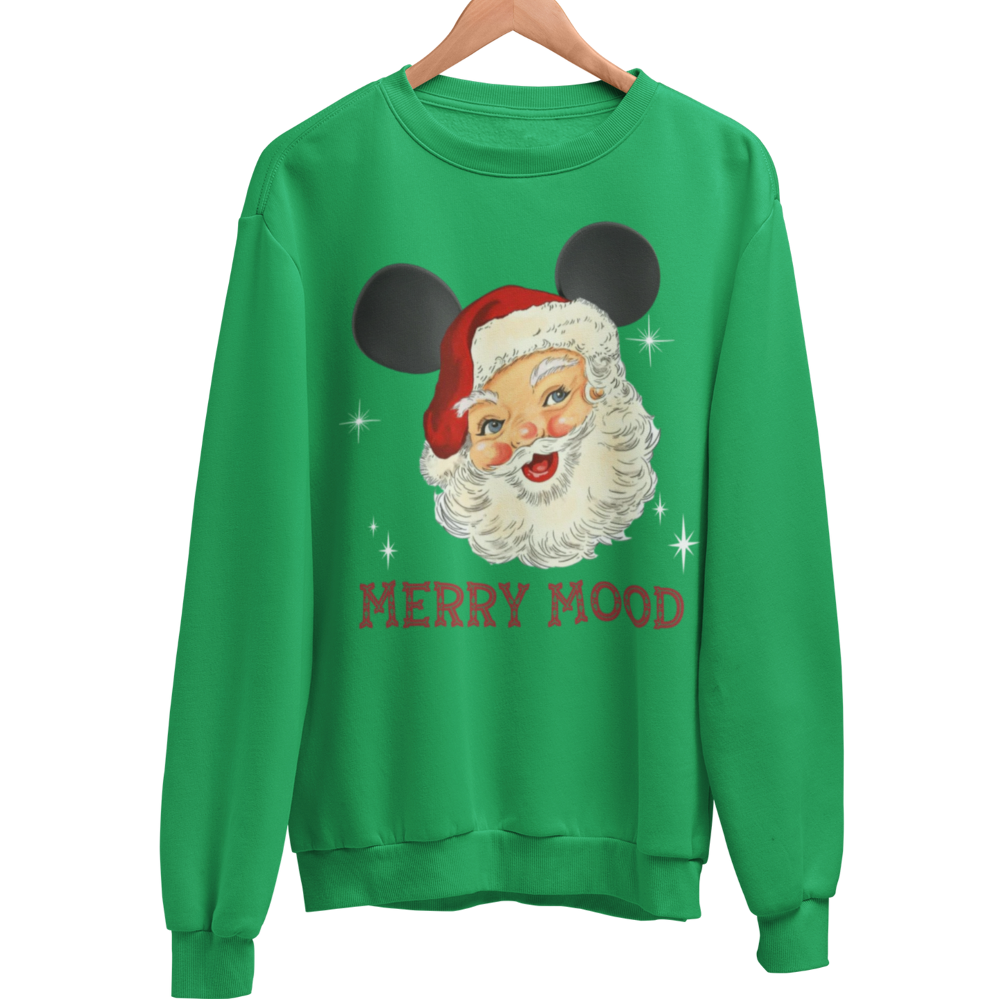 Vintage Santa Disney Merry Mood sweatshirt - green