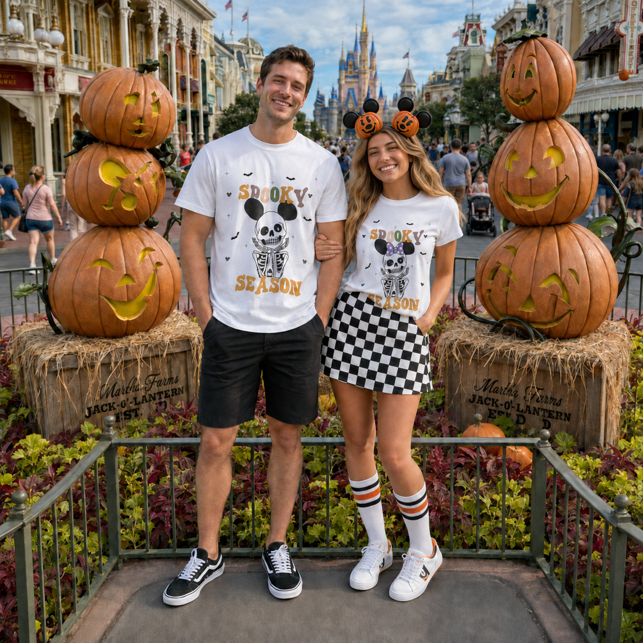 spooky season skelly t-shirt | halloween park tee