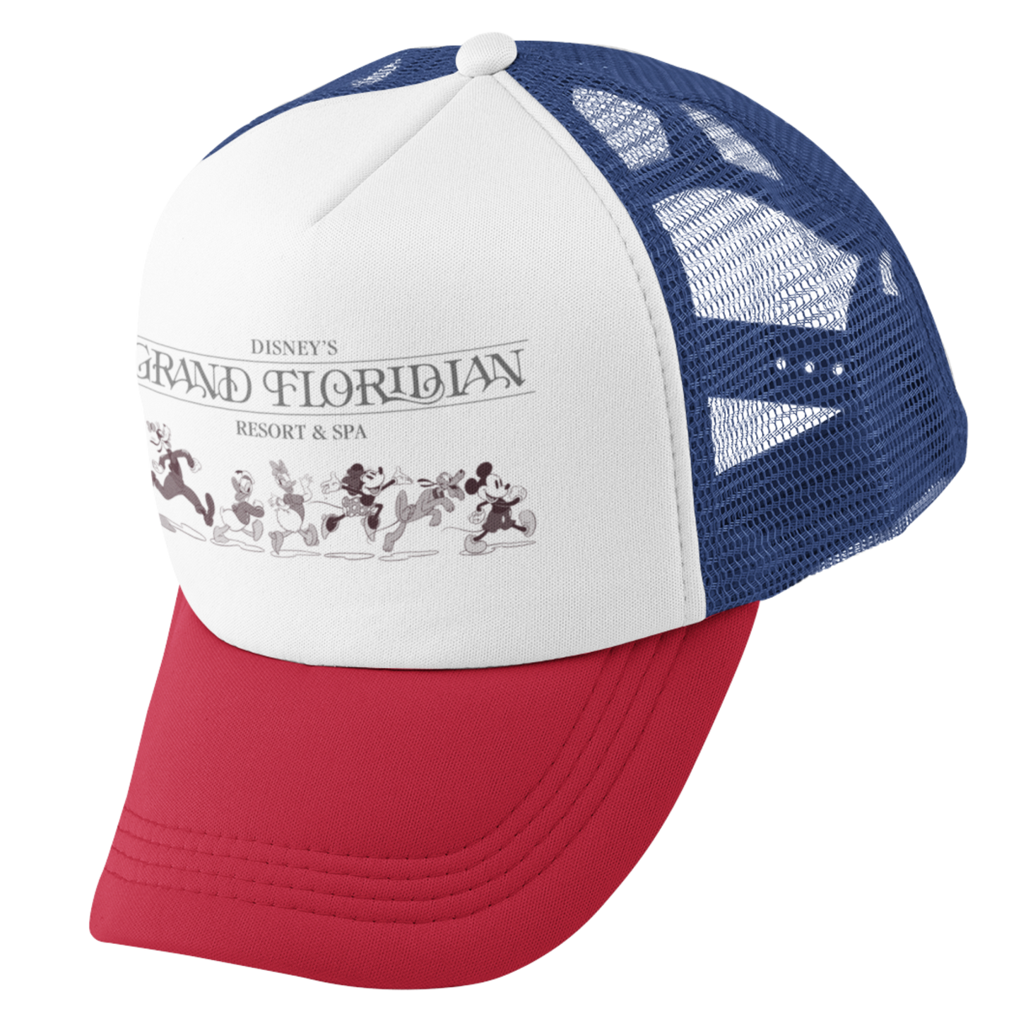 Baseball cap with Disney's Grand Floridian Resort & Spa design on a white background