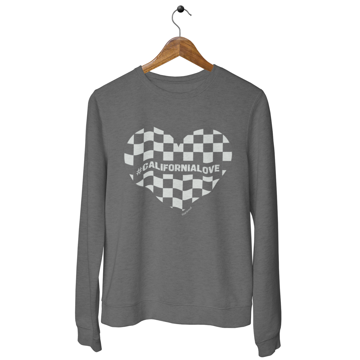 California love, checkered heart, valentine sweatshirt; grammy.com/firerelief