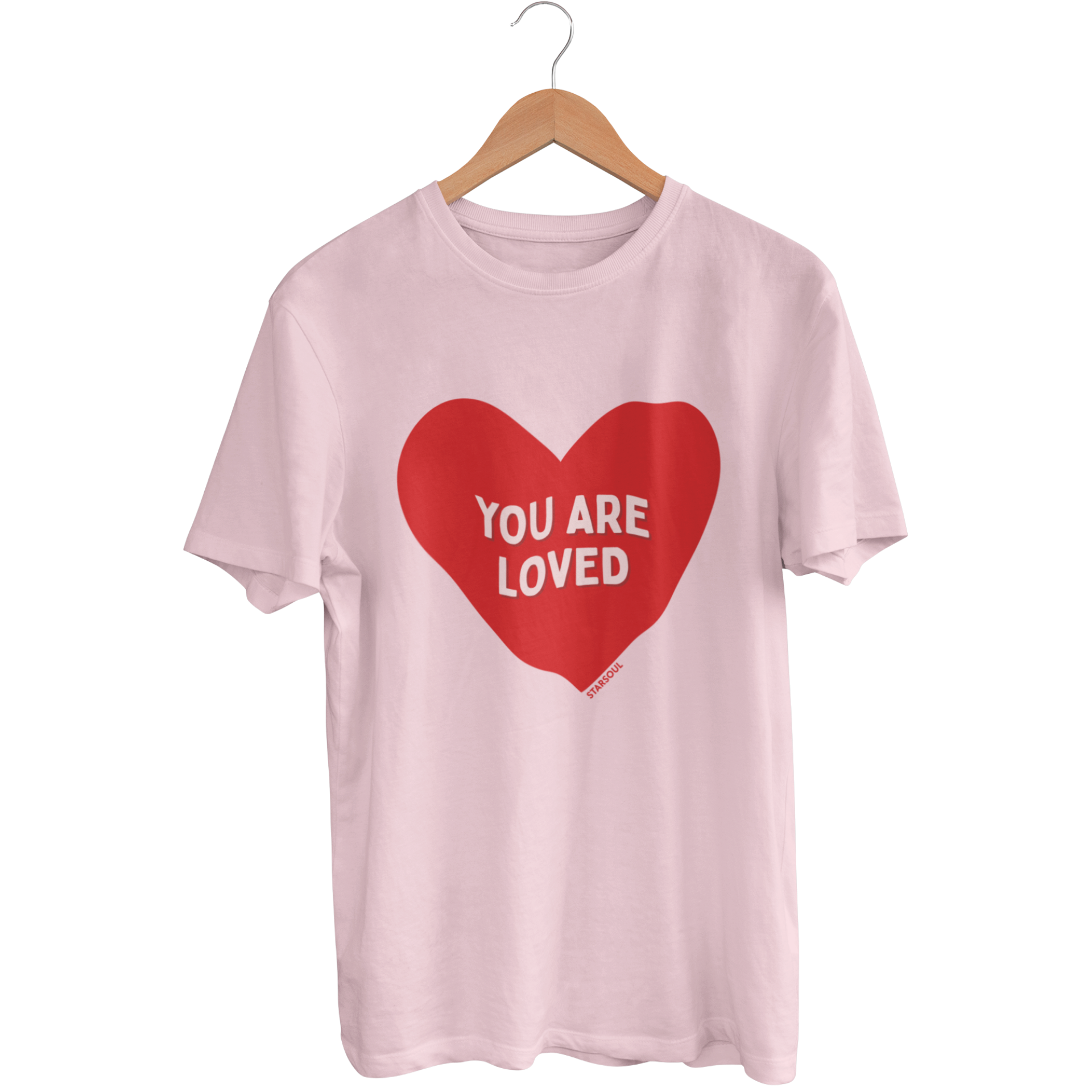 You Are Loved charity t-shirt with red heart graphic Valentine’s apparel supporting global healthcare